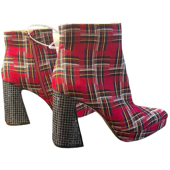Betsy Johnson RAYLAN Plaid Platform Bootie Size 9 - Picture 11 of 15